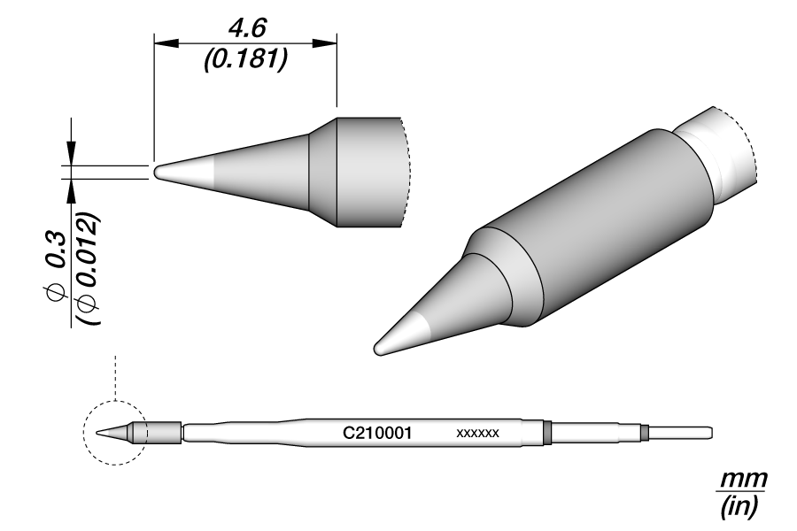 C210001 - Cartridge Conical Ø 0.3 S2